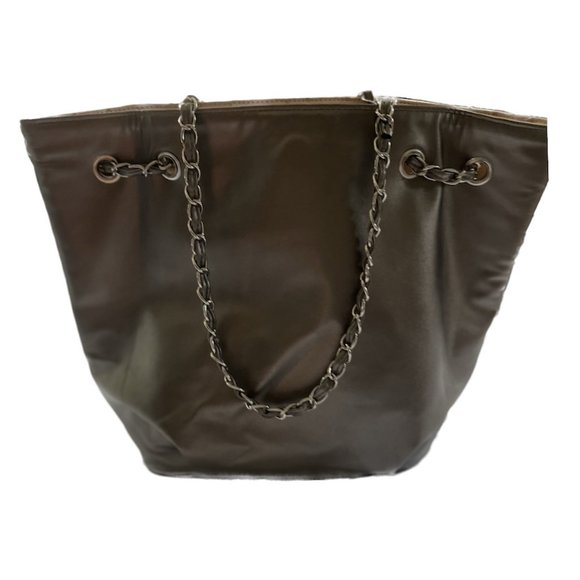 Laila Geir Ness Reversible Pale Pink and Pewter Faux Leather Shoulder Bag - Picture 2 of 9